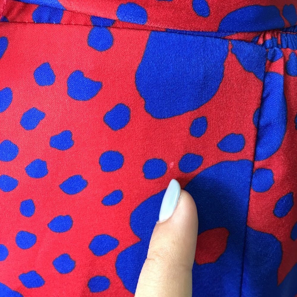 Modcloth Women's Red Dress with Blue Flowers Size Small Timeless Magnetism - Picture 12 of 16
